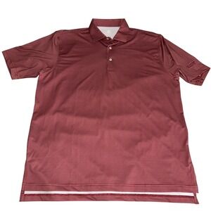 Turtleson Polo Shirt Men's Large Red Check Short‎ Sleeve Tour Performance